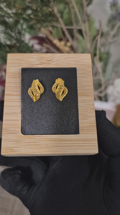 Gold Mesh Earrings 21KT - FKJERN21KM12050