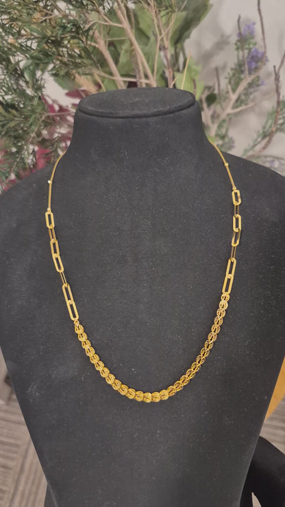 Gold Link Cascade Necklace 21KT - FKJNKL21KM11983