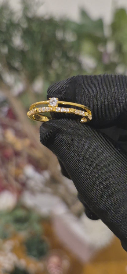 Gold Slim Statement Ring 21KT - FKJRN21KM11257