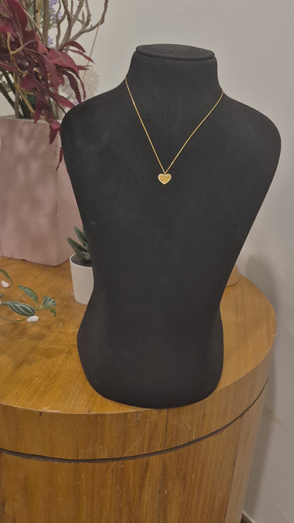 Gold Medallion Heart Pendant Necklace 21KT - FKJNKL21KM12280