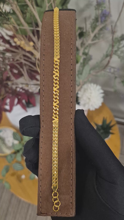 Gold Infinity Link Bracelet 21KT - FKJBRL21KM11921