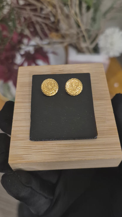 Gold Lira Earrings 21KT - FKJERN21KM11648