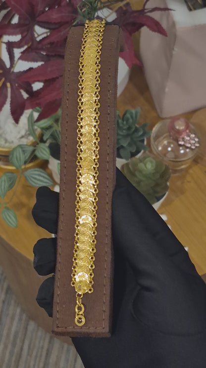 Gold Turkish Lira Bracelet 21KT - FKJBRL21KM11744