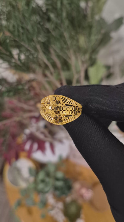 Gold Turkish Design Ring 21KT - FKJRN21KM11932