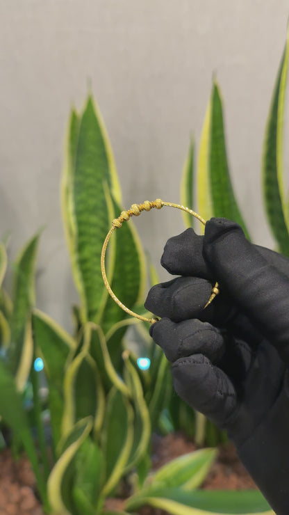Gold Beaded Baby Bangle 21KT - FKJBNG21KM10132