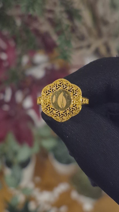 Gold Turkish Design Ring 21KT - FKJRN21KM11694