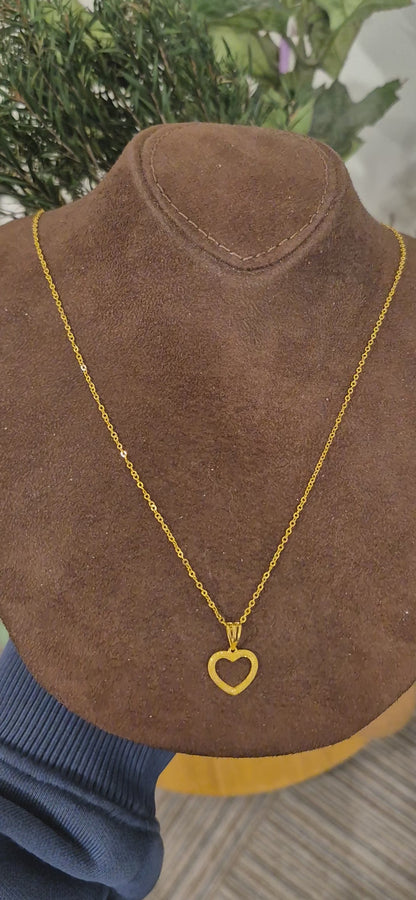 Gold Heartline Necklace 21KT - FKJNKL21KM11348