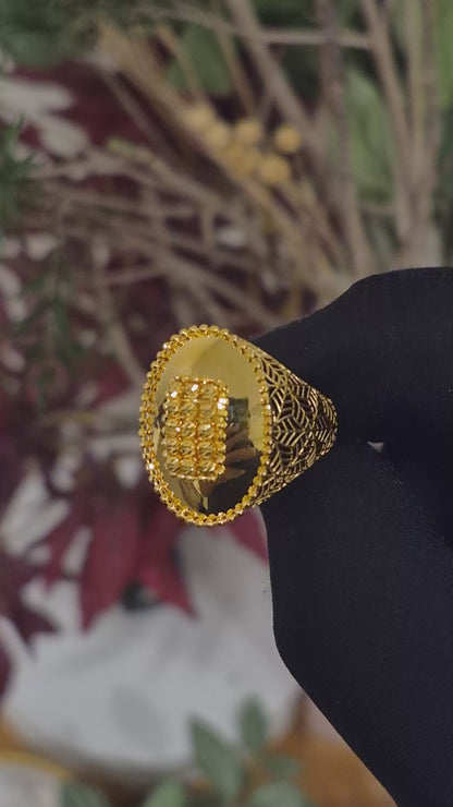 Gold Turkish Design Ring 21KT - FKJRN21KM11951