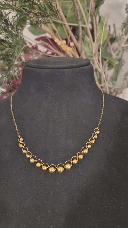 Gold Beads Necklace 21KT - FKJNKL21KM12044