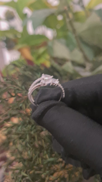 Sterling Silver 925 Pear-Cut Diamond Ring - FKJRNSL10799