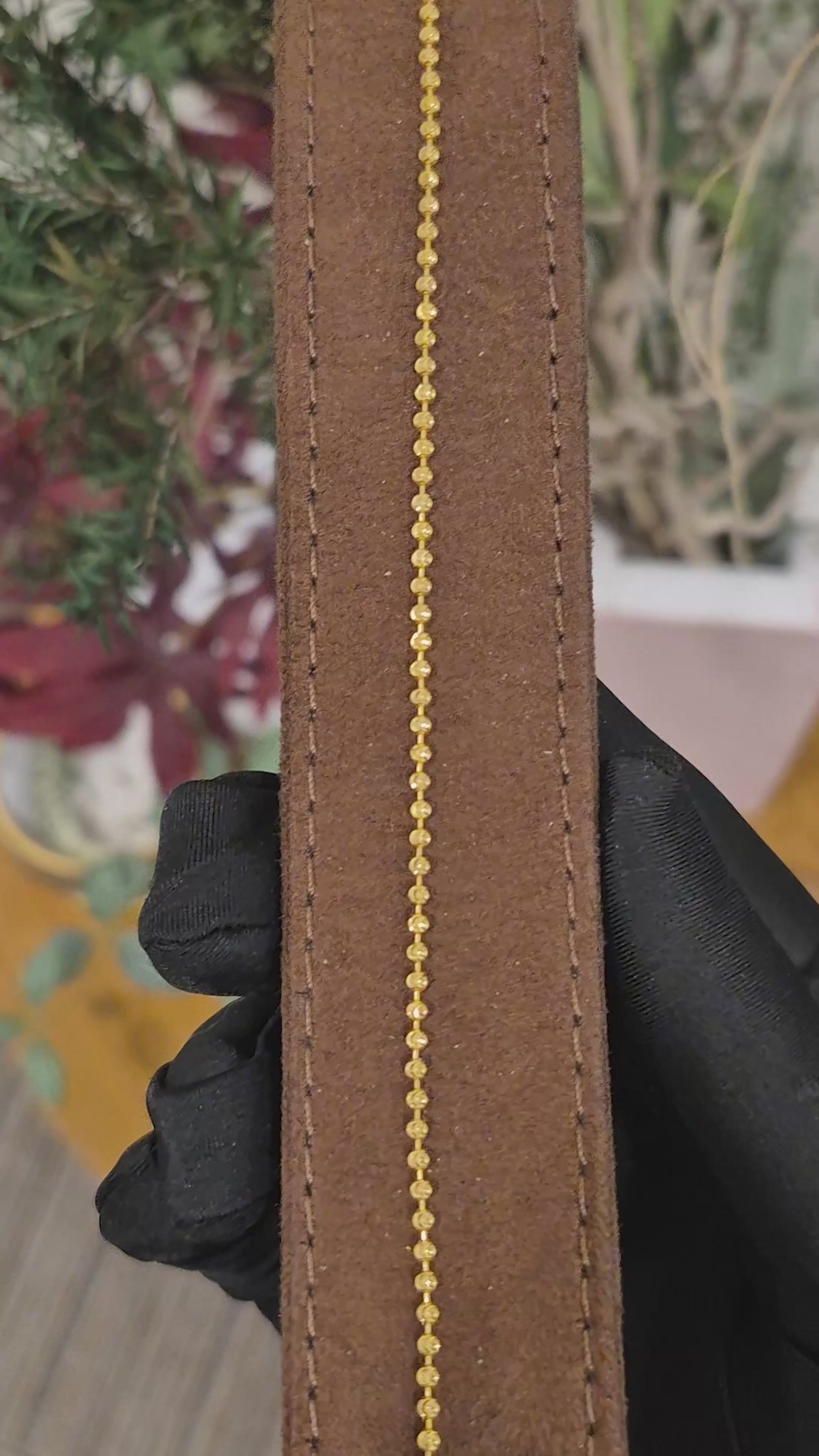 Gold Beaded Link Bracelet 21KT - FKJBRL21KM11538