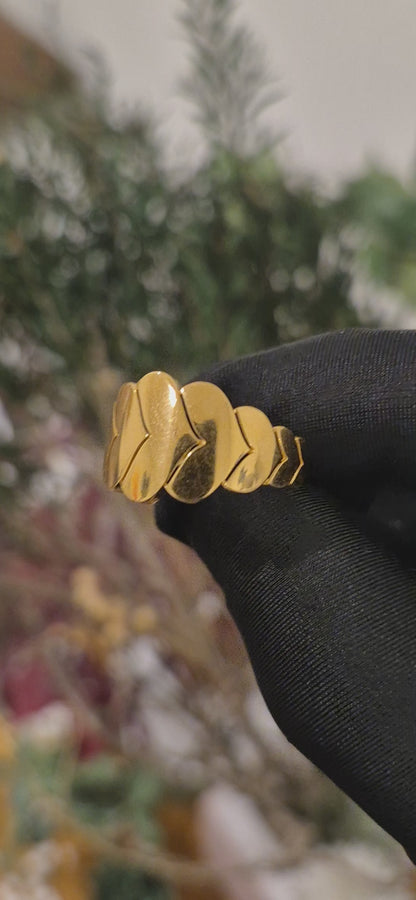 Gold Wave Design Ring 21KT - FKJRN21KM11254