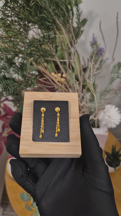 Gold Hanging Earrings 21KT - FKJERN21KM12080