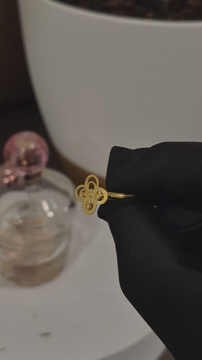 Gold Ethereal Blossom Ring 21KT - FKJRN21KM12230