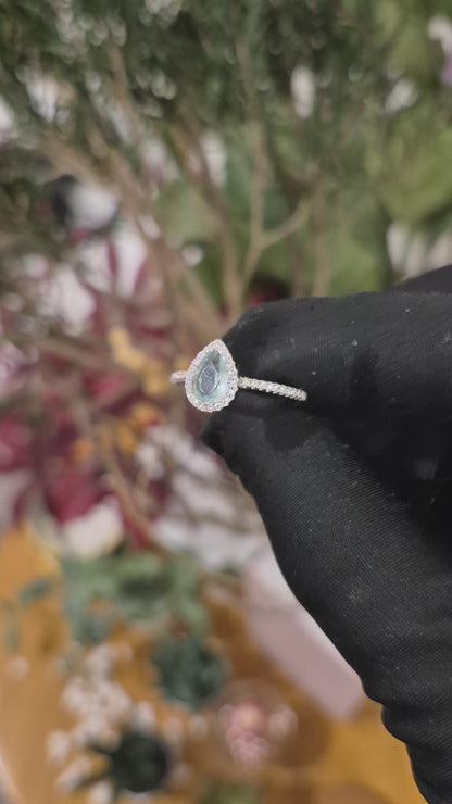 Sterling Silver 925 Pear Solitaire Ring - FKJRNSL11059