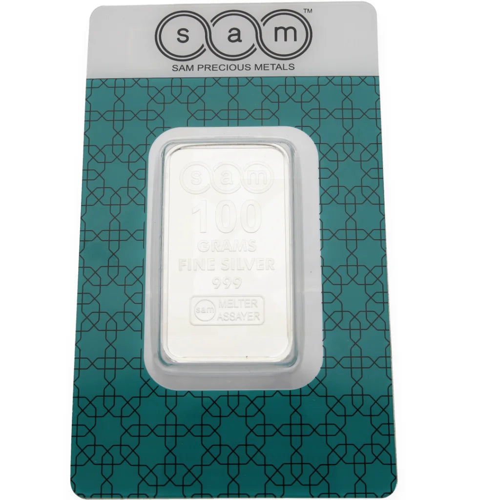 Sam Precious Metals 100 Grams Silver Bar In 999 - Fkjgbrsl2239 Bars