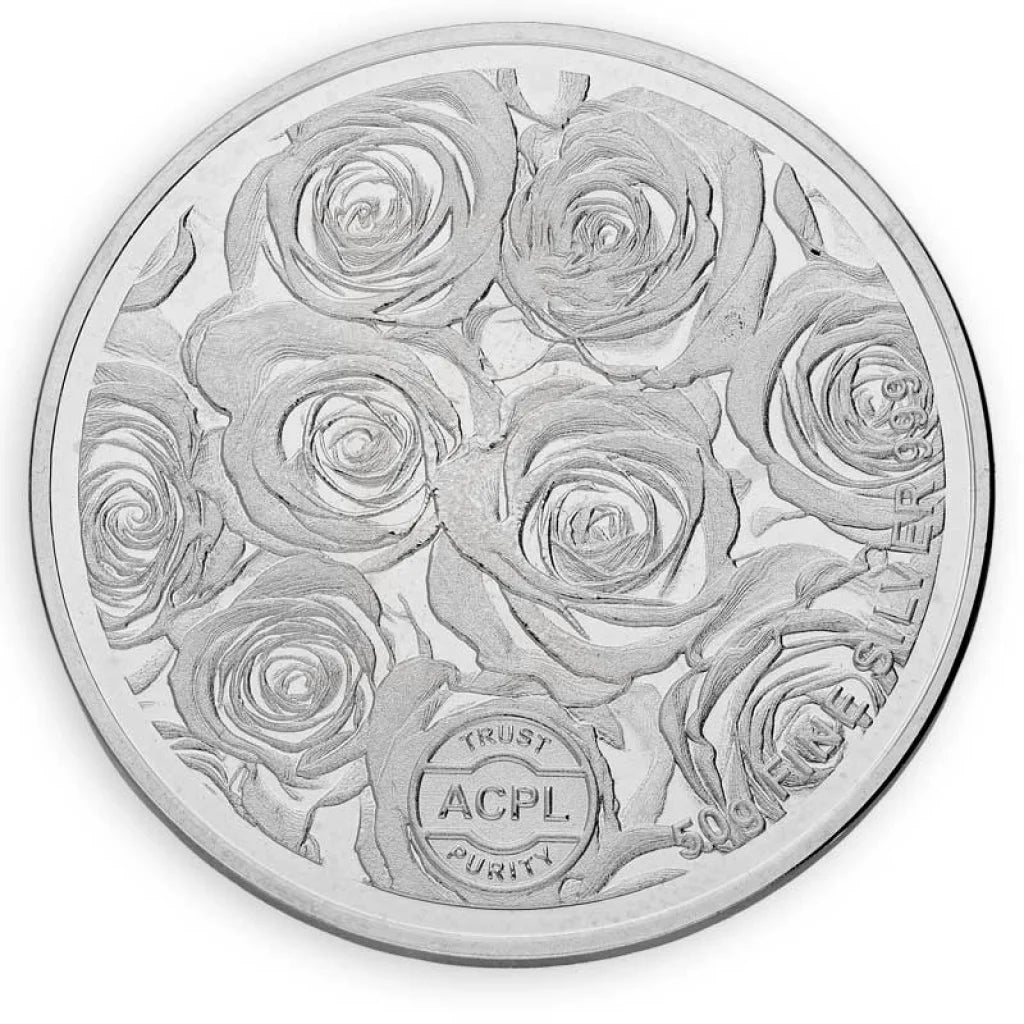 Silver 50 Grams Rose Coin In Fine 999 - Fkjconsl3115 Bars