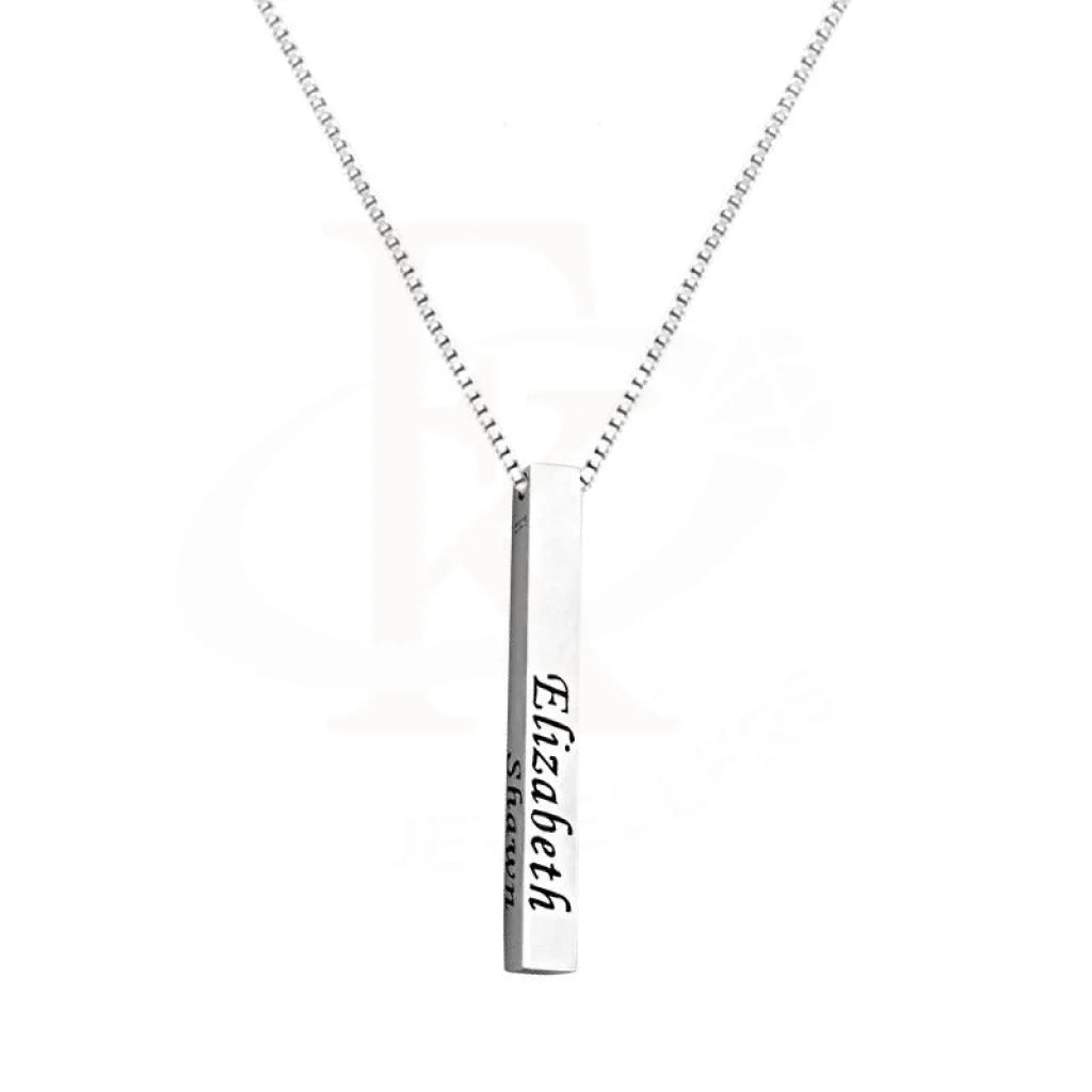 Silver 925 Name Engraved Bar Necklace - Fkjnkl1927 Necklaces