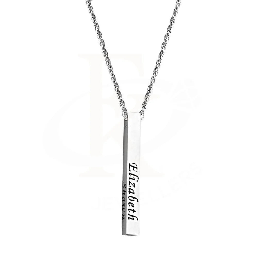 Silver 925 Name Engraved Bar Necklace - Fkjnkl1927 Necklaces