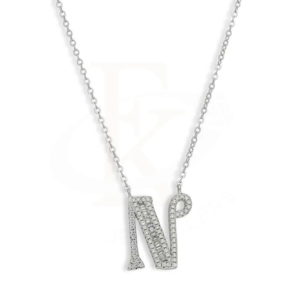 Sterling Silver 925 Alphabet Necklace - Fkjnklsl2946 N / 3.670 Grams Necklaces