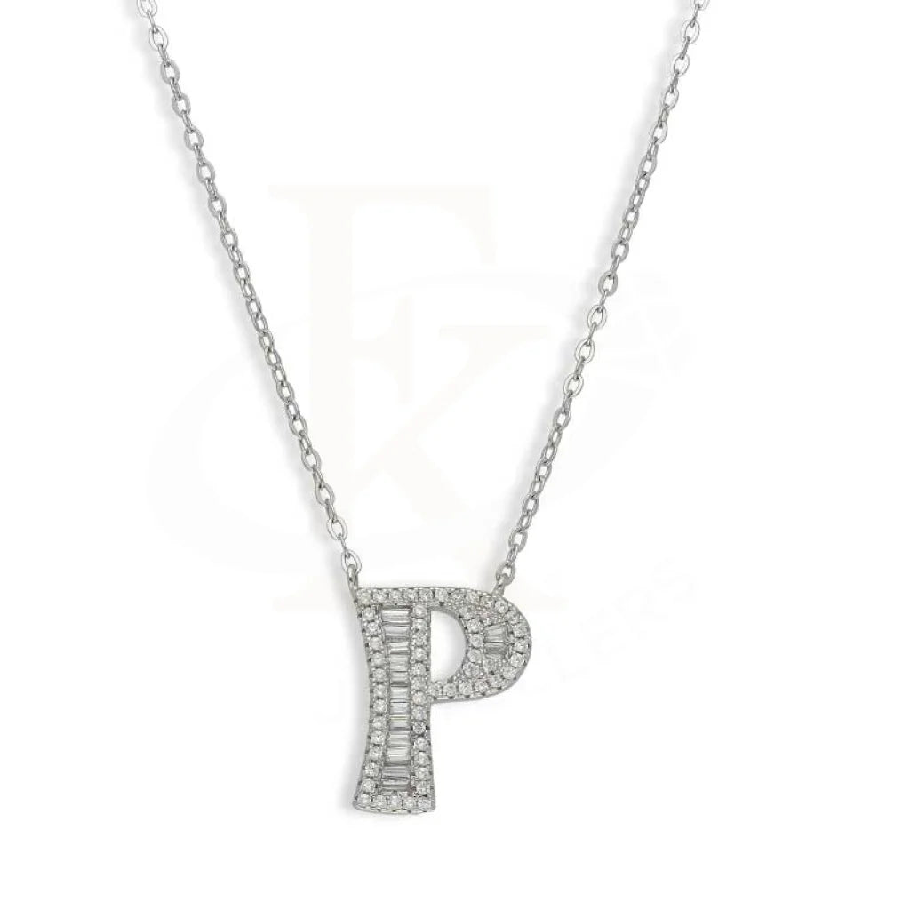 Sterling Silver 925 Alphabet Necklace - Fkjnklsl2946 P / 3.310 Grams Necklaces