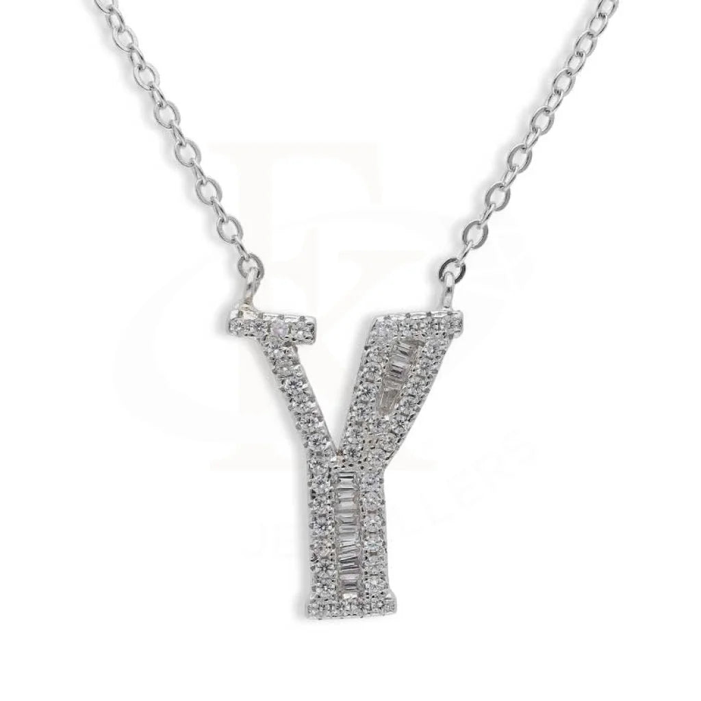 Sterling Silver 925 Alphabet Necklace - Fkjnklsl2946 Y / 2.950 Grams Necklaces