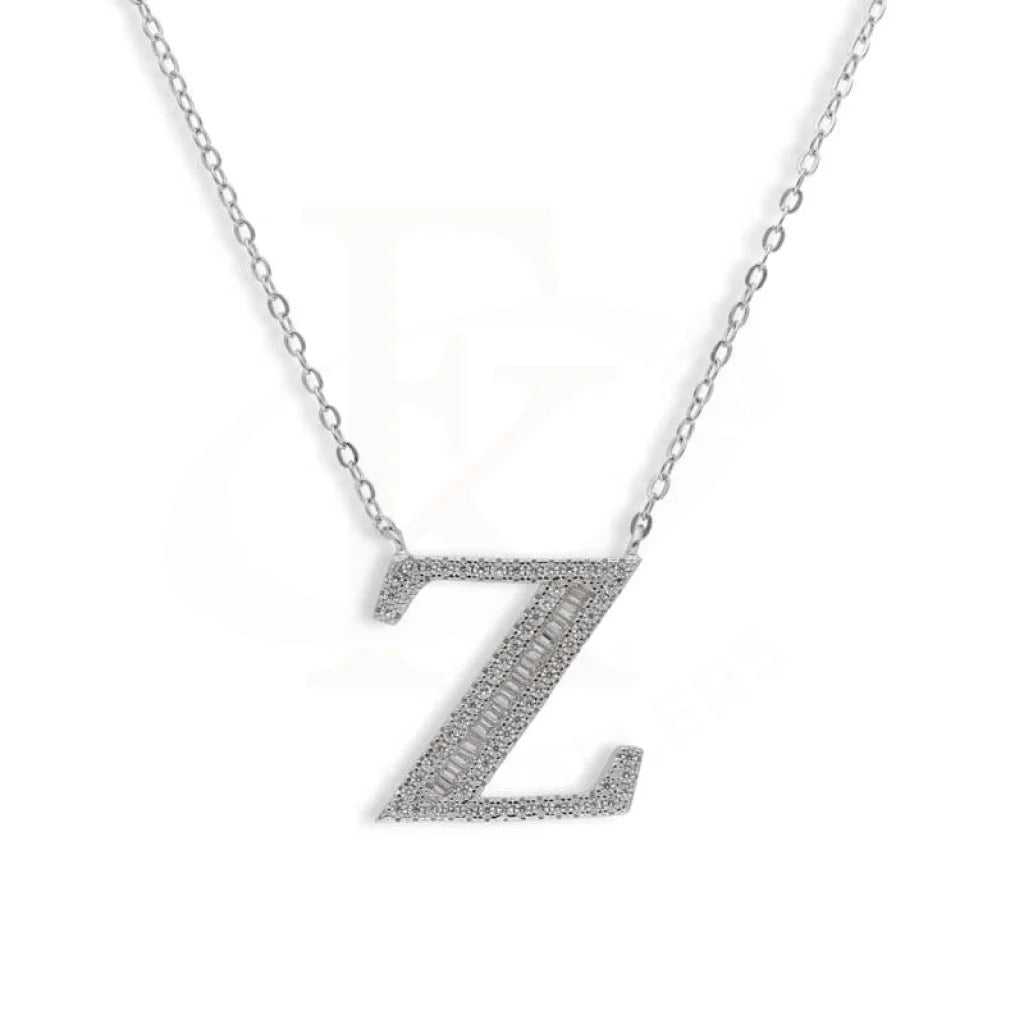 Sterling Silver 925 Alphabet Necklace - Fkjnklsl2946 Z / 3.490 Grams Necklaces