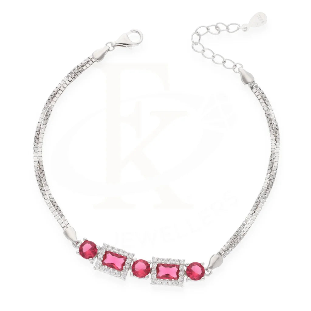 Sterling Silver 925 Anturage Ruby Drop Bracelet - Fkjbrlsl8087 Bracelets