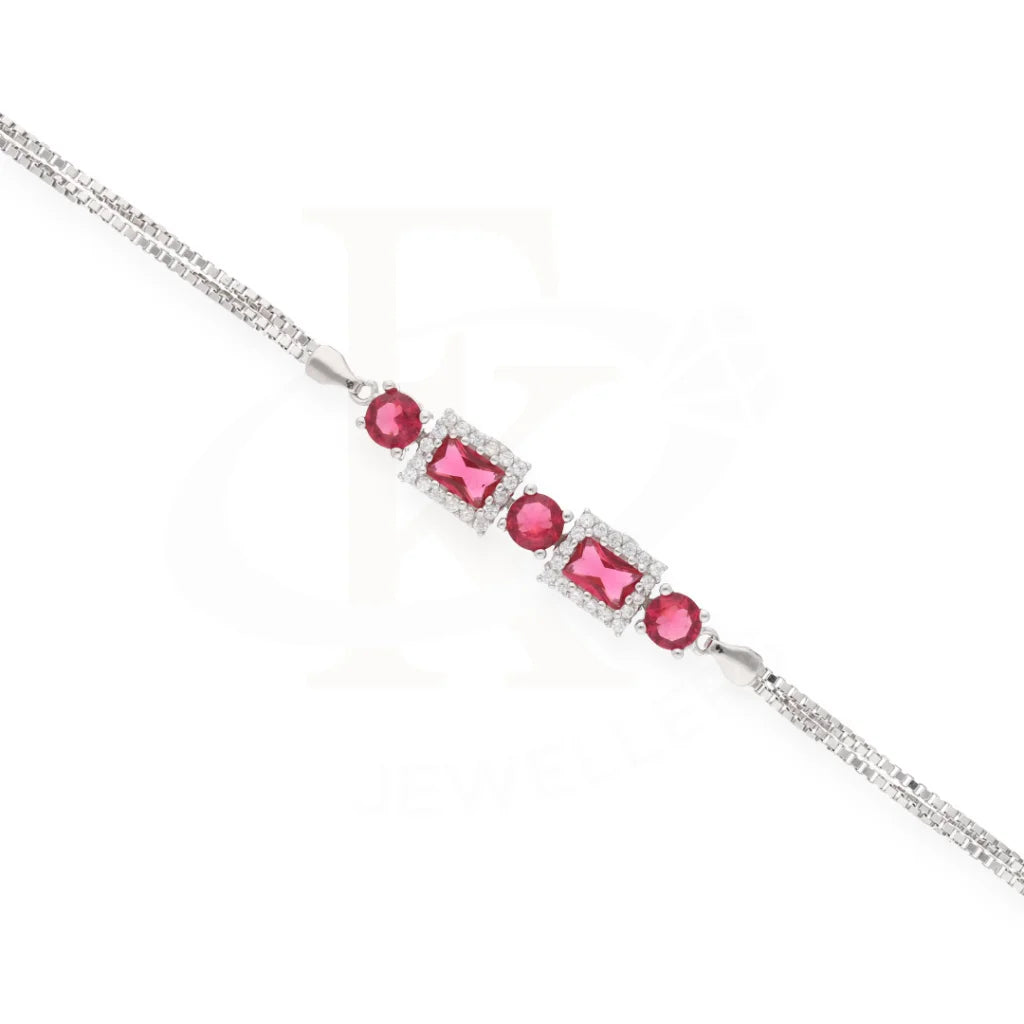 Sterling Silver 925 Anturage Ruby Drop Bracelet - Fkjbrlsl8087 Bracelets