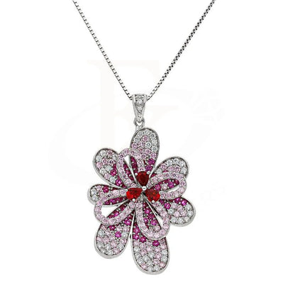 Italian Silver 925 Blooming Flower Pendant Set (Necklace Earrings And Ring) - Fkjnklst1920 Sets