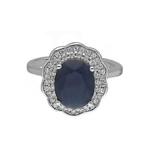 Italian Silver 925 Blue Oval Shaped Solitaire Ring - Fkjrnsl3502 Rings