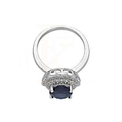 Italian Silver 925 Blue Oval Shaped Solitaire Ring - Fkjrnsl3502 Rings