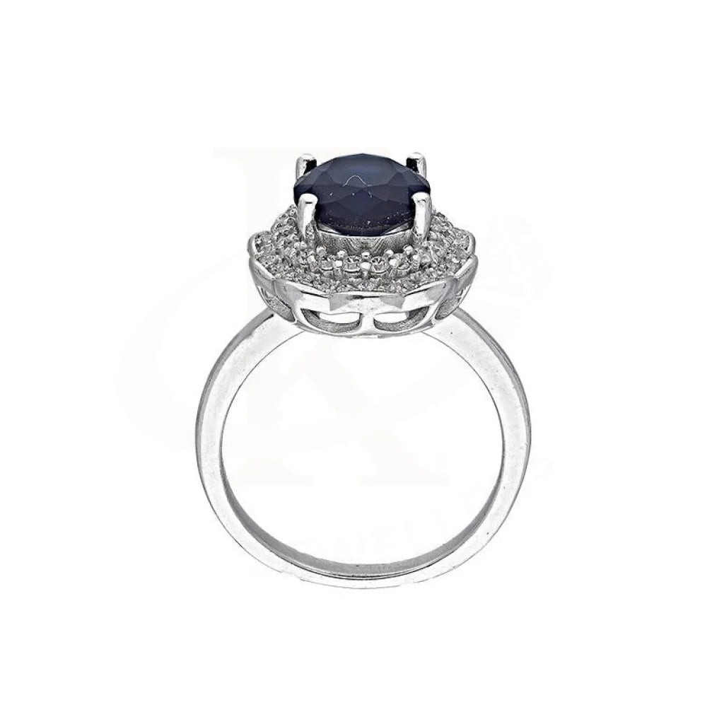 Italian Silver 925 Blue Oval Shaped Solitaire Ring - Fkjrnsl3502 Rings