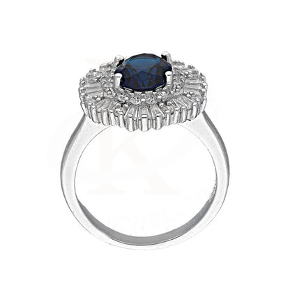 Italian Silver 925 Blue Oval Shaped Solitaire Ring - Fkjrnsl3510 Rings