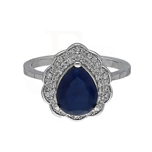 Italian Silver 925 Blue Pear Shaped Solitaire Ring - Fkjrnsl3504 Rings