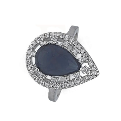 Italian Silver 925 Blue Pear Shaped Solitaire Ring - Fkjrnsl3506 Rings