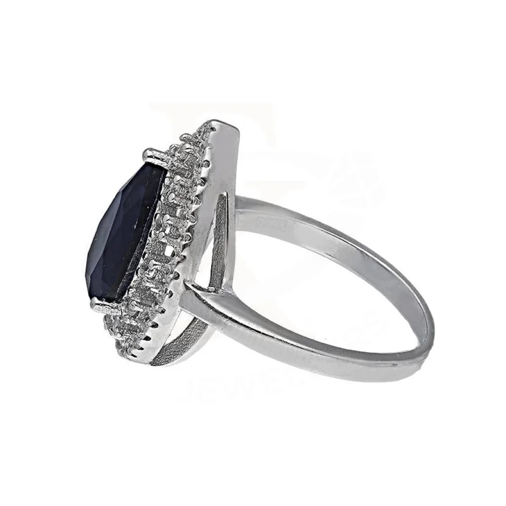 Italian Silver 925 Blue Pear Shaped Solitaire Ring - Fkjrnsl3506 Rings