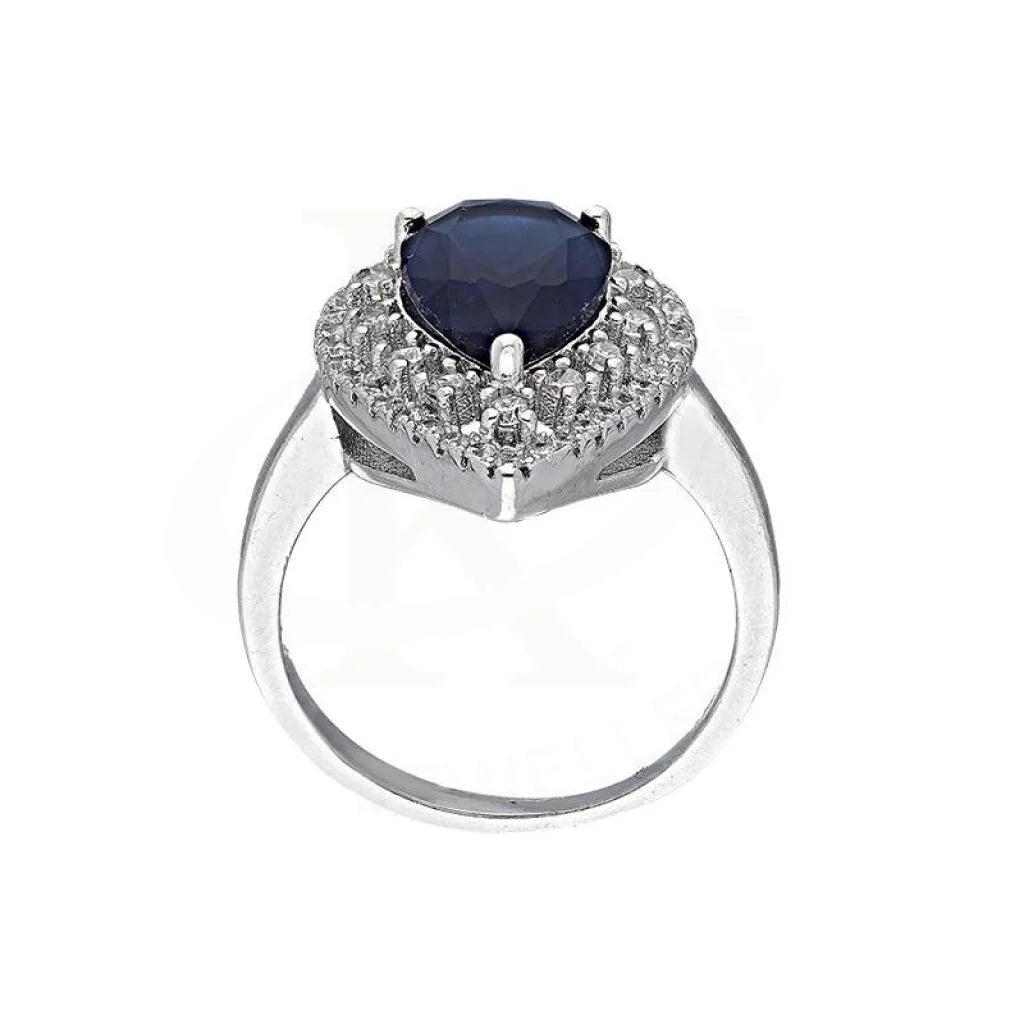 Italian Silver 925 Blue Pear Shaped Solitaire Ring - Fkjrnsl3506 Rings