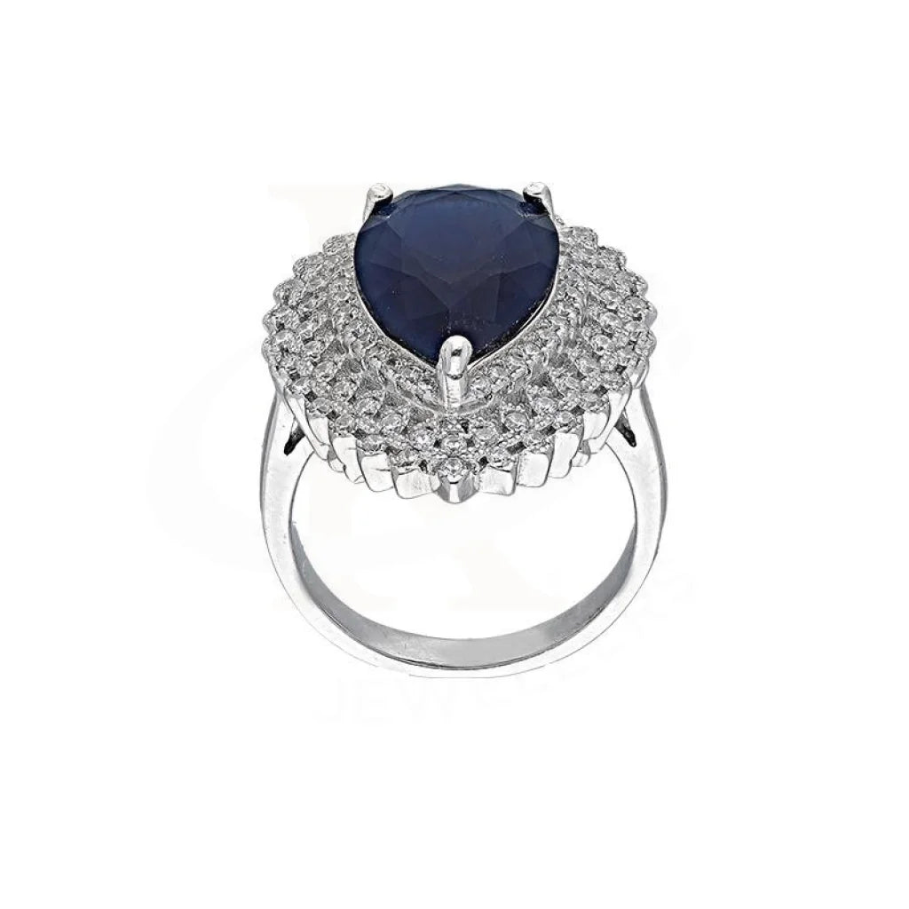 Italian Silver 925 Blue Pear Shaped Solitaire Ring - Fkjrnsl3511 Rings