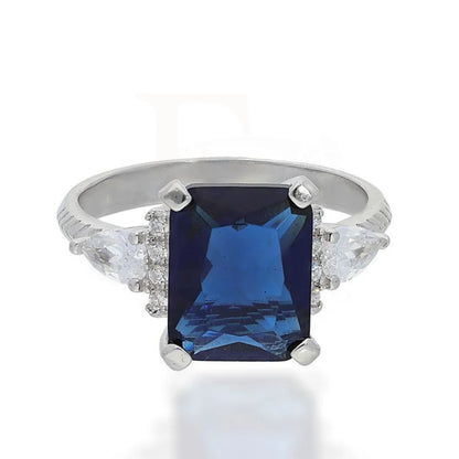 Italian Silver 925 Blue Solitaire Ring - Fkjrnsl2274 Rings