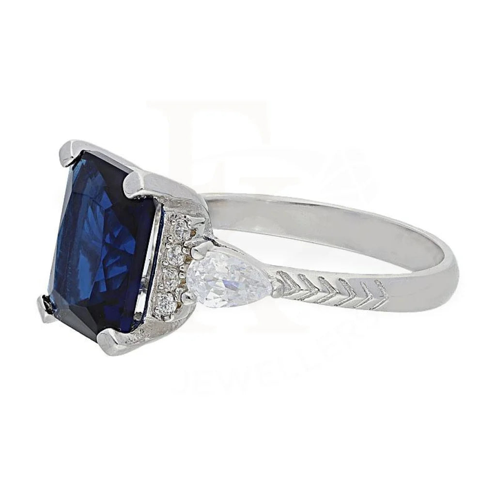 Italian Silver 925 Blue Solitaire Ring - Fkjrnsl2274 Rings