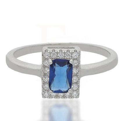 Italian Silver 925 Blue Solitaire Ring - Fkjrnsl2486 Rings