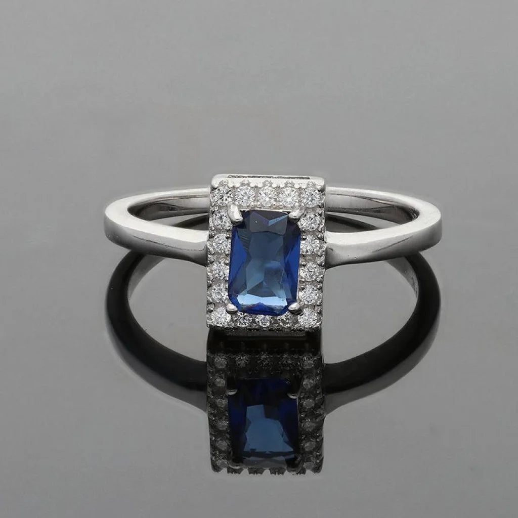 Italian Silver 925 Blue Solitaire Ring - Fkjrnsl2486 Rings
