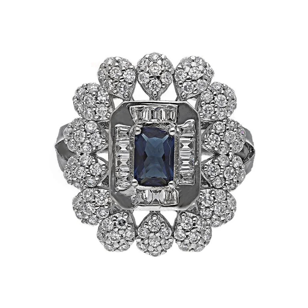 Italian Silver 925 Blue Solitaire Ring - Fkjrnsl3508 Rings