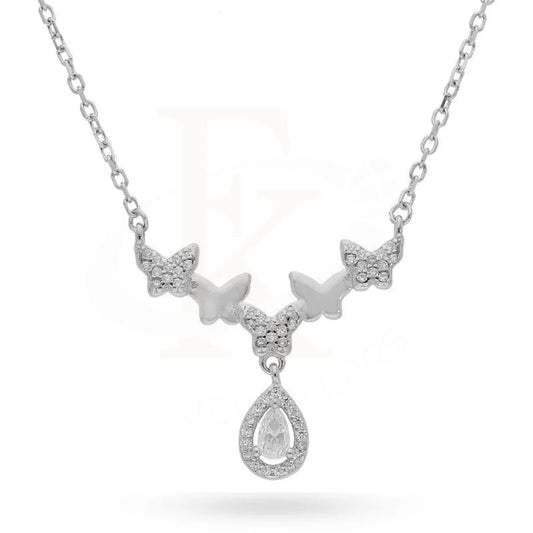 Italian Silver 925 Butterflies With Hanging Pear Necklace - Fkjnklsl2200 Necklaces