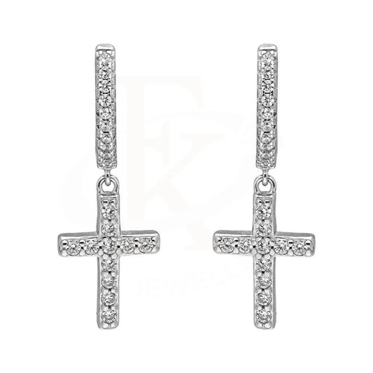 Italian Silver 925 Cross Drop Earrings - Fkjernsl2481