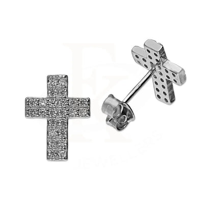 Sterling Silver 925 Cross Stud Earrings - Fkjernsl2943