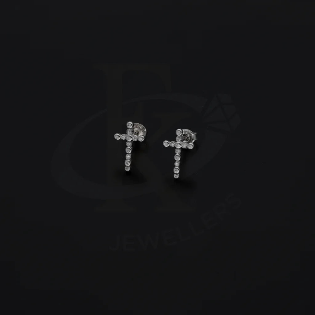 Sterling Silver 925 Cross Stud Earrings - Fkjernsl7969