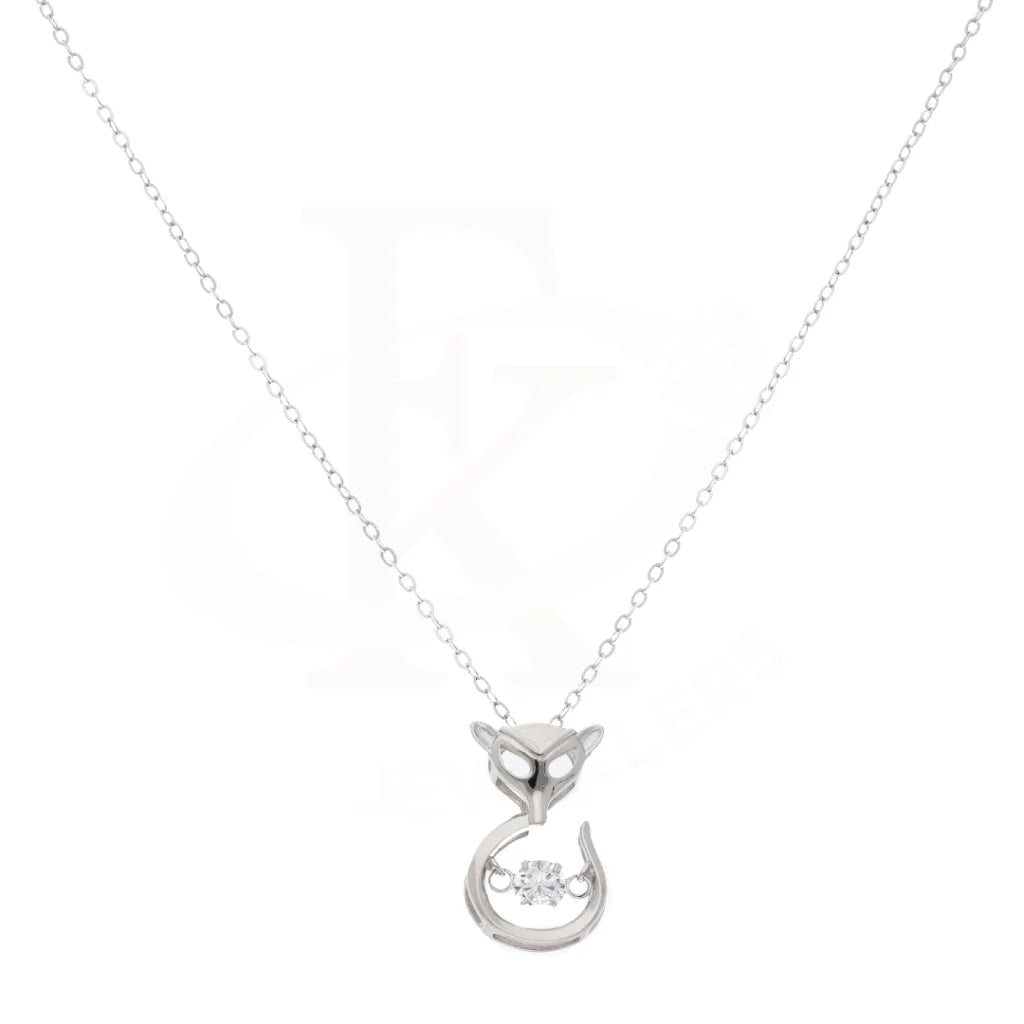 Sterling Silver 925 Crystal Animal Fox Necklace - Fkjnklsl8592 Necklaces