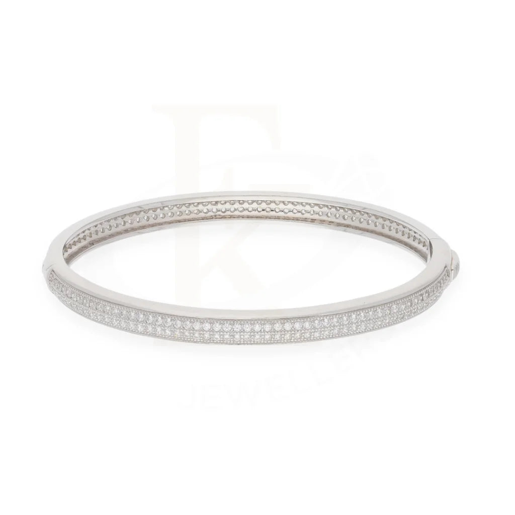 Sterling Silver 925 Cubic Zircon Pave Bangle - Fkjbngsl7930 Bangles